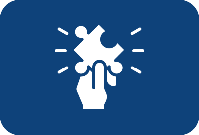 Business integration solution - hand connecting puzzle pieces